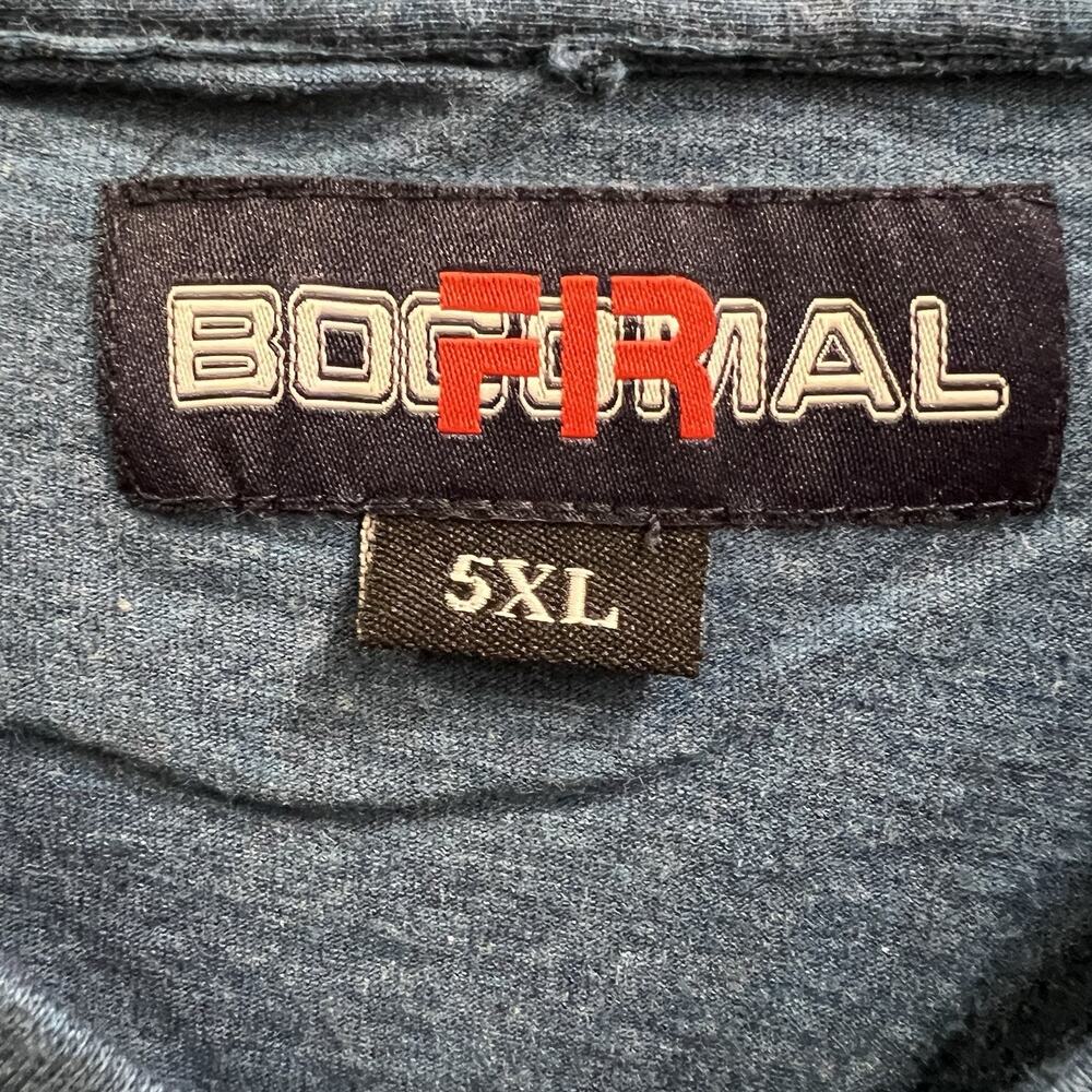 Bocomal FR Flame Resistant Mens T Shirt 5 Xl Blue Henley Long Sleeve Cat 2 Work - Picture 2 of 8